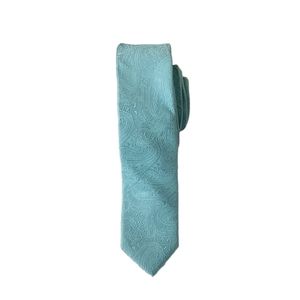 EXPRESS Paisley Print Silk Tie Aqua Mint Color Corporate